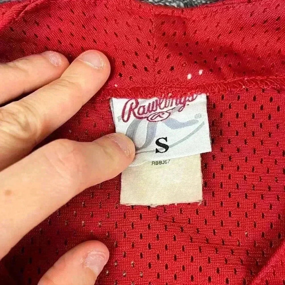 Vtg Rawlings Cyclones #12 USA AAU Baseball Sports Jersey Red Size S Adult - Picture 3 of 16